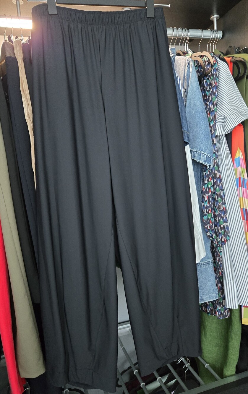 IC COLLECTION Black Wide-Leg Pull-On Pants